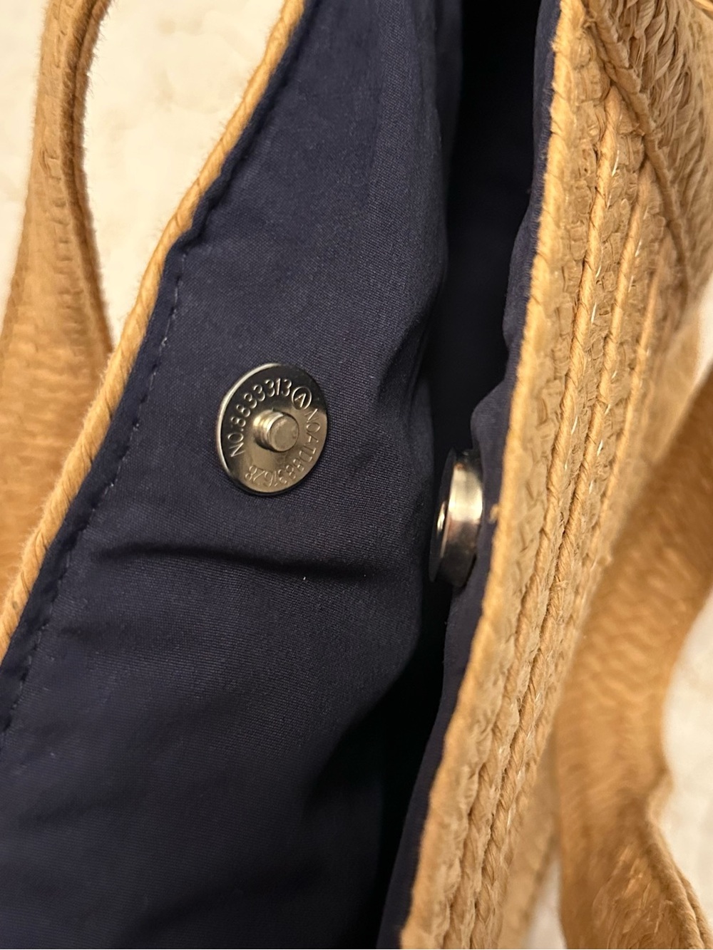 Draper James Tan/Beige Woven Straw Summer Tote Bag - Picture 7 of 12